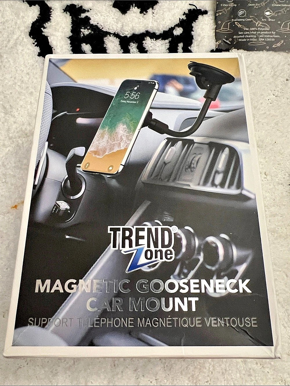 Trendz One Magnetic Gooseneck Car Mount Magnetic Car Mount Black